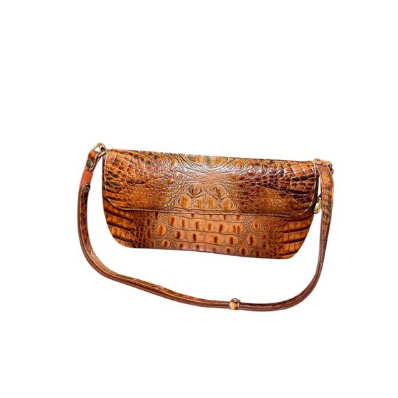 Brahmin Crocodile Embossed Daria Ombre Y2K Baguette Shoulder Bag - Picture 3 of 13